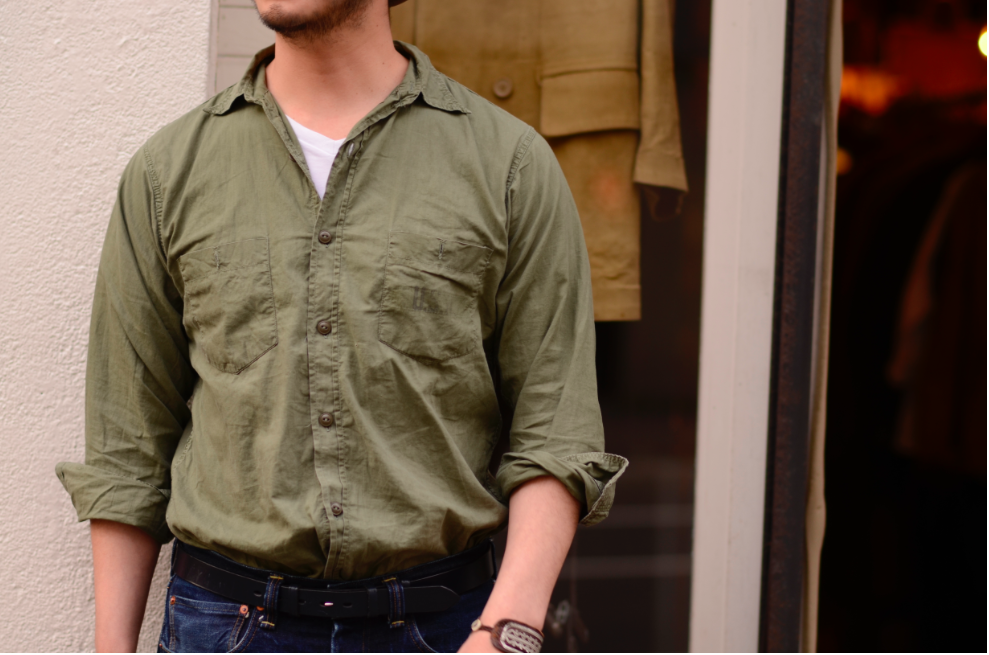 40s US NAVY POPLIN SHIRT | ARCH TOKYO