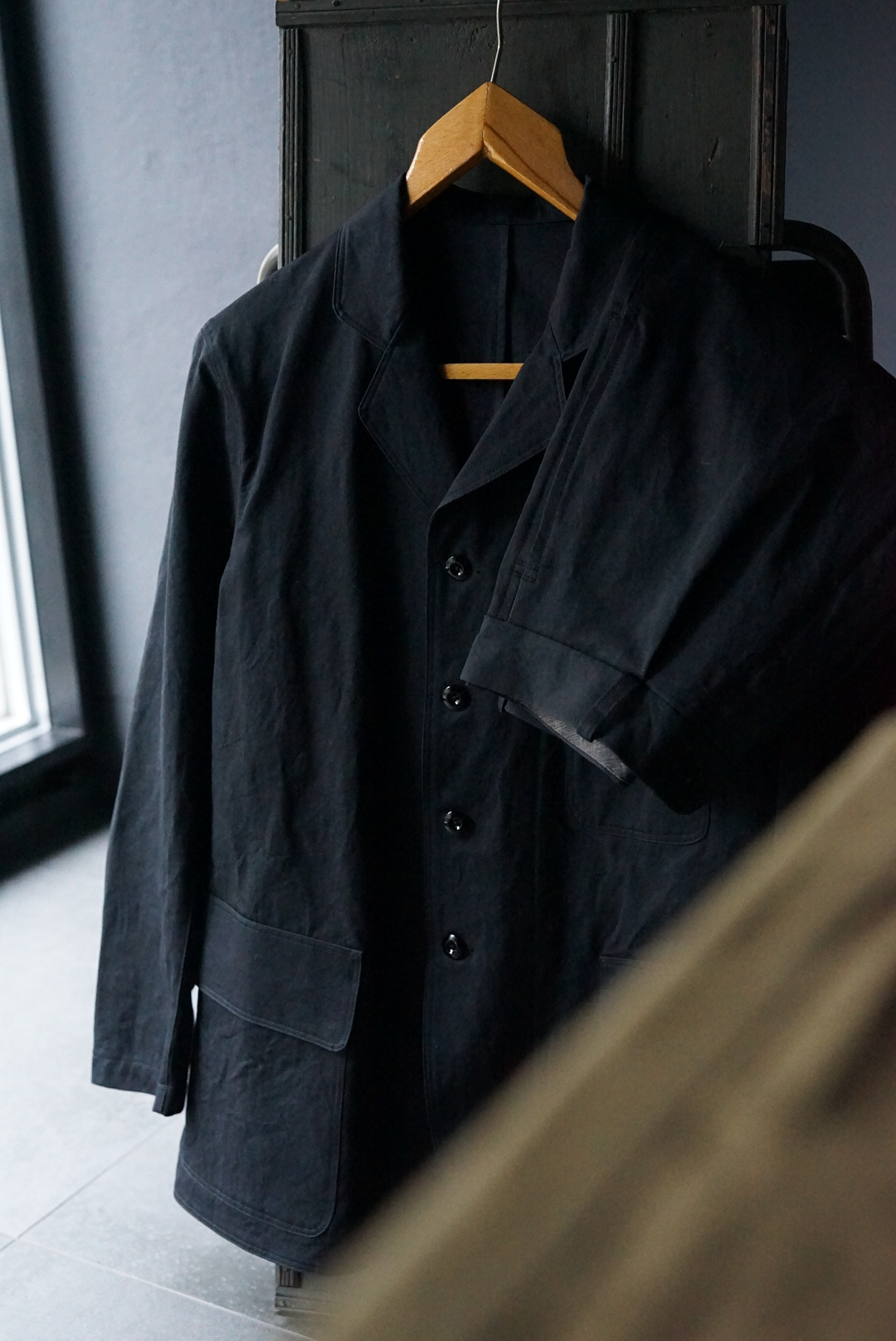FRENCH COLONIAL JACKET & TROUSERS METIS BLACK INDIGO DYED - ARCH