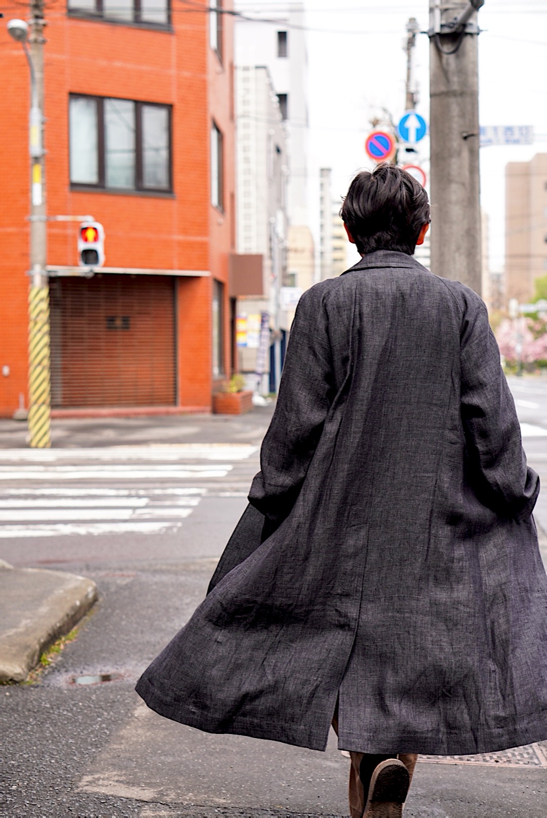 OLDMAN´S TAILOR グレンチェックサックコート-