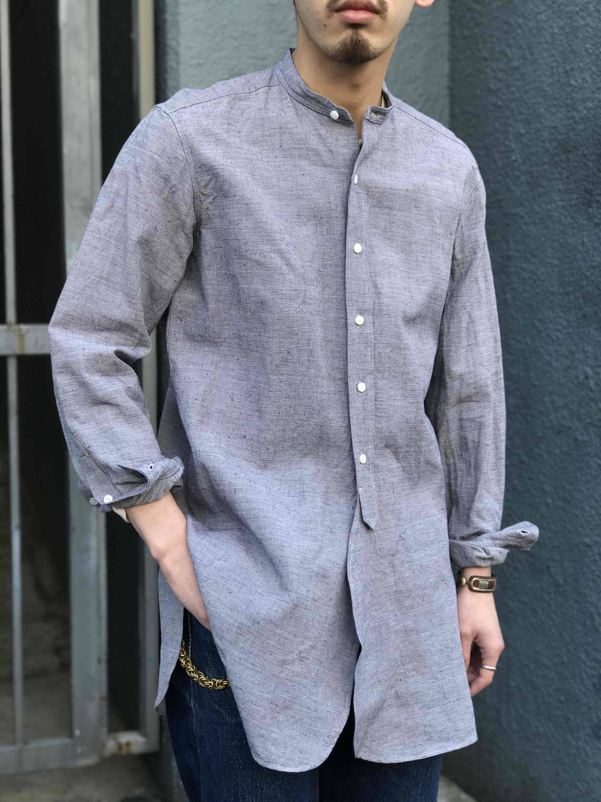 カラー sus-sous / Shirts Officers (Silver Gray) Qx15u-m65951362572