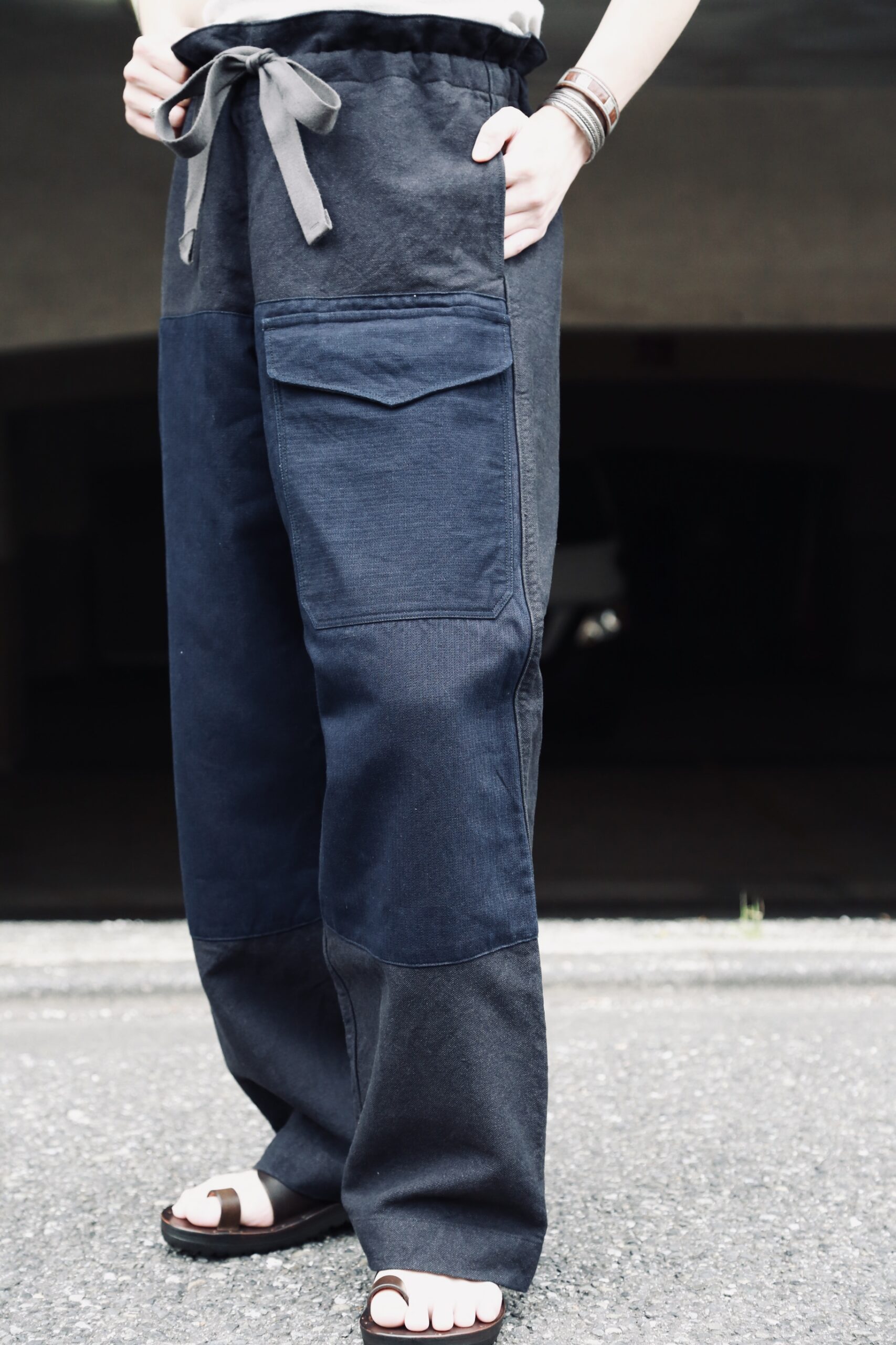 sus-sous（シュス）Trousers MK-1 INDIGO リネン混 3-