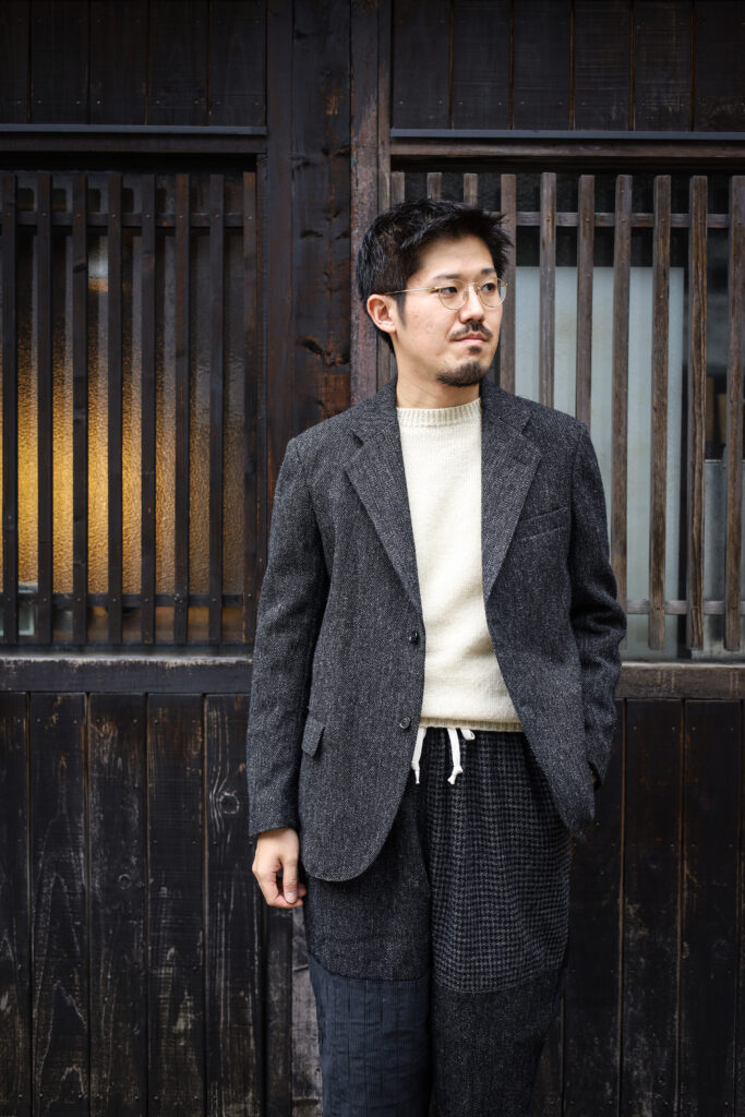 23AW OVERCOAT Herringbone trousers