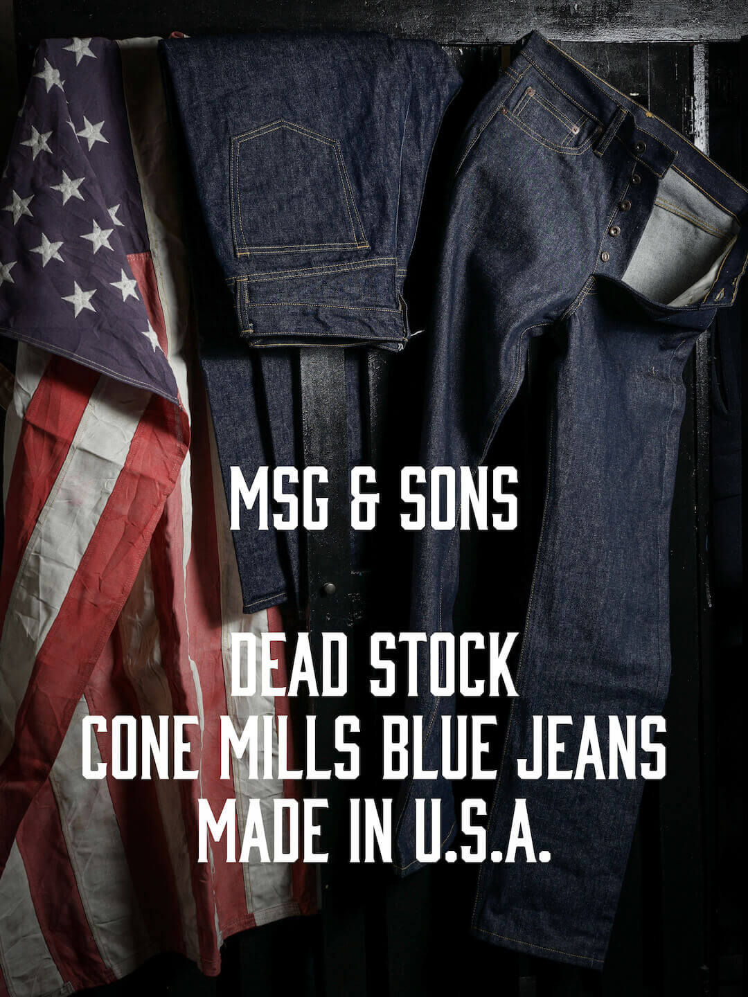 DEAD STOCK CONE MILLS BLUE JEANS MADE IN U.S.A.