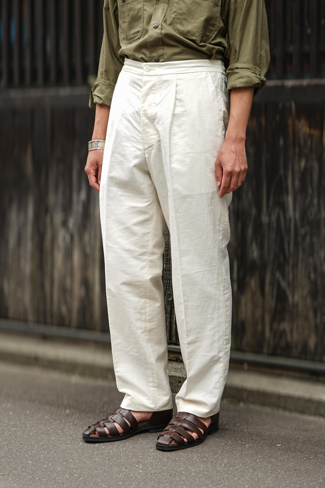 EASY TROUSERS COTTON LINEN（IVORY）