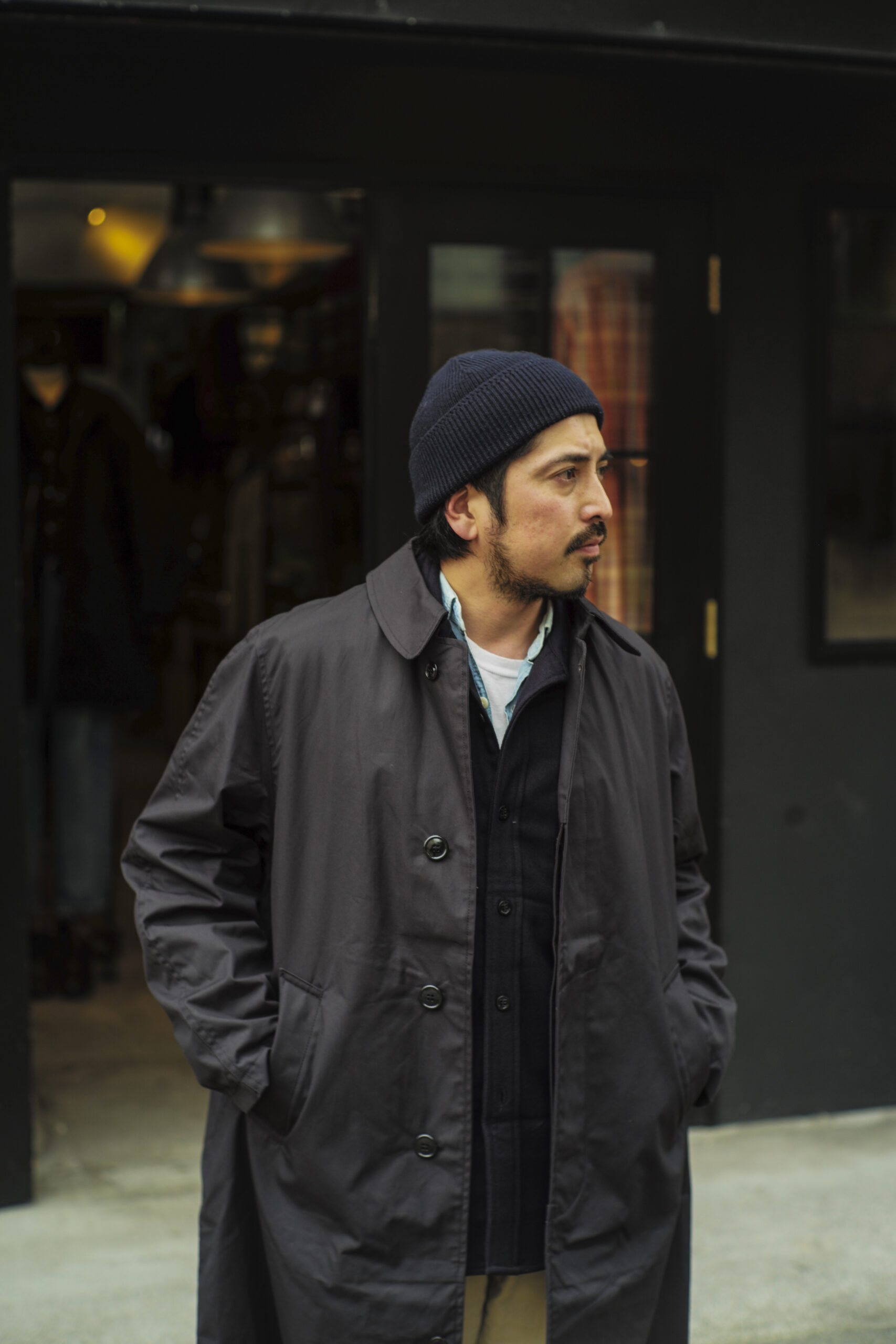 MSG&SONS / US NAVY ALL WEATHER COAT スタイル | ARCH 米村屋